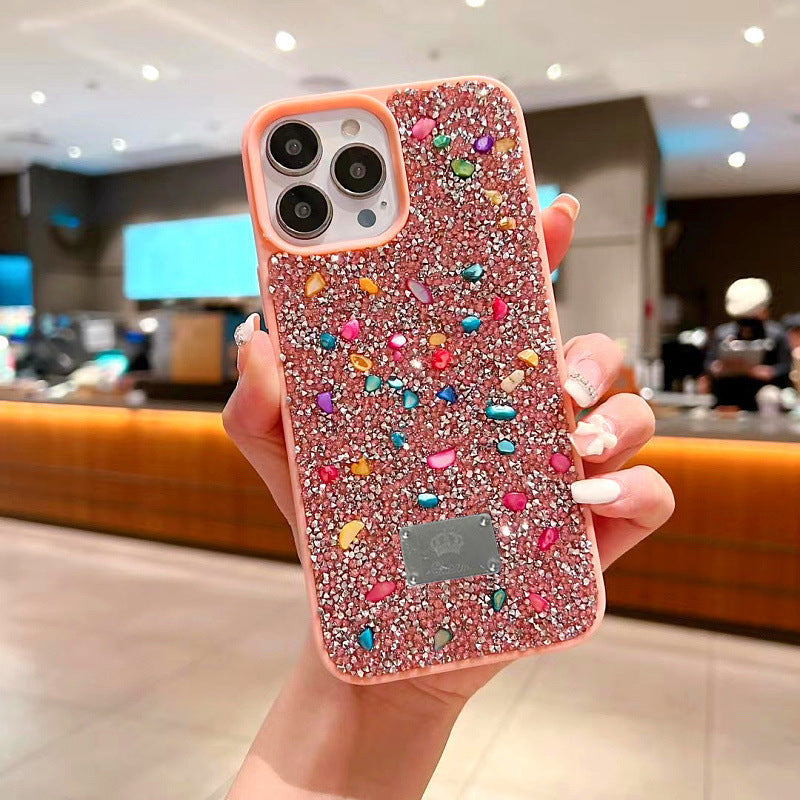 High-end Glitter Full Diamond Gemstone iPhone16promax Protective Cover Apple15Phone Case Applicable14/13Tide