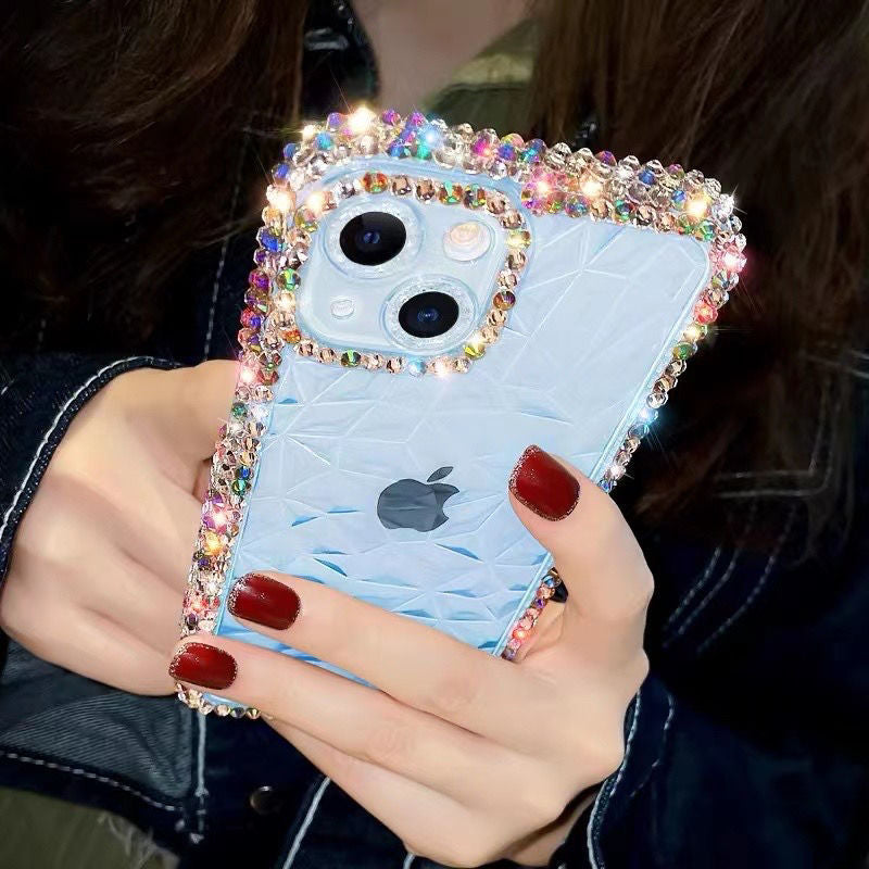 Apple13Phone case15Promax Protective Sleeve12Diamond Pattern Silicone Case13Promax Diamond-studded Suitable for Women14