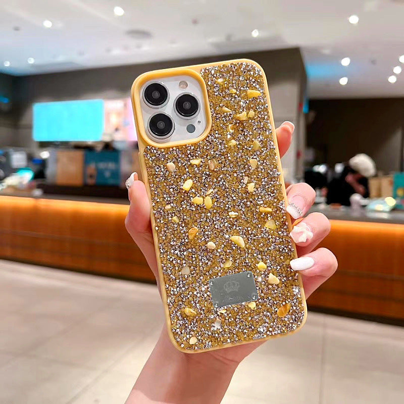 High-end Glitter Full Diamond Gemstone iPhone16promax Protective Cover Apple15Phone Case Applicable14/13Tide