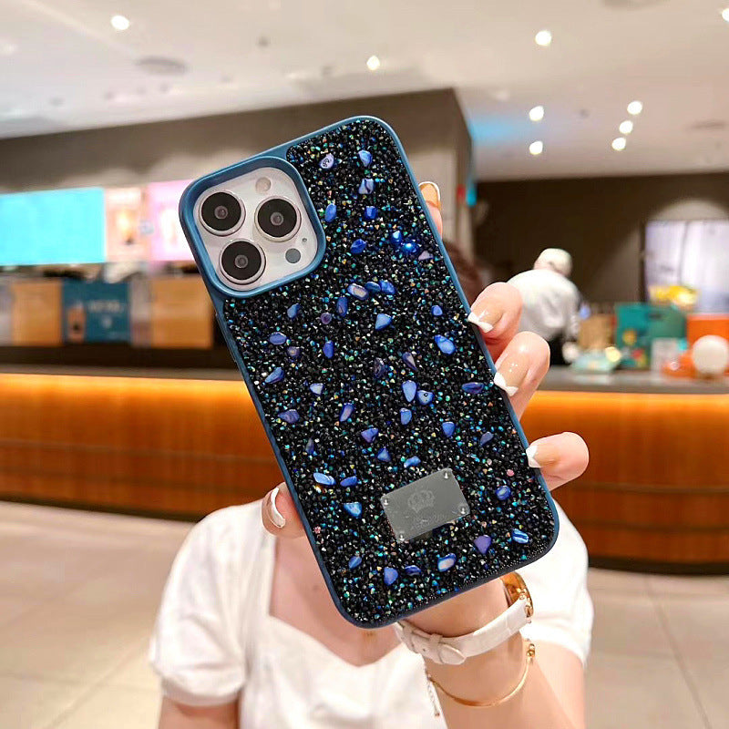 High-end Glitter Full Diamond Gemstone iPhone16promax Protective Cover Apple15Phone Case Applicable14/13Tide