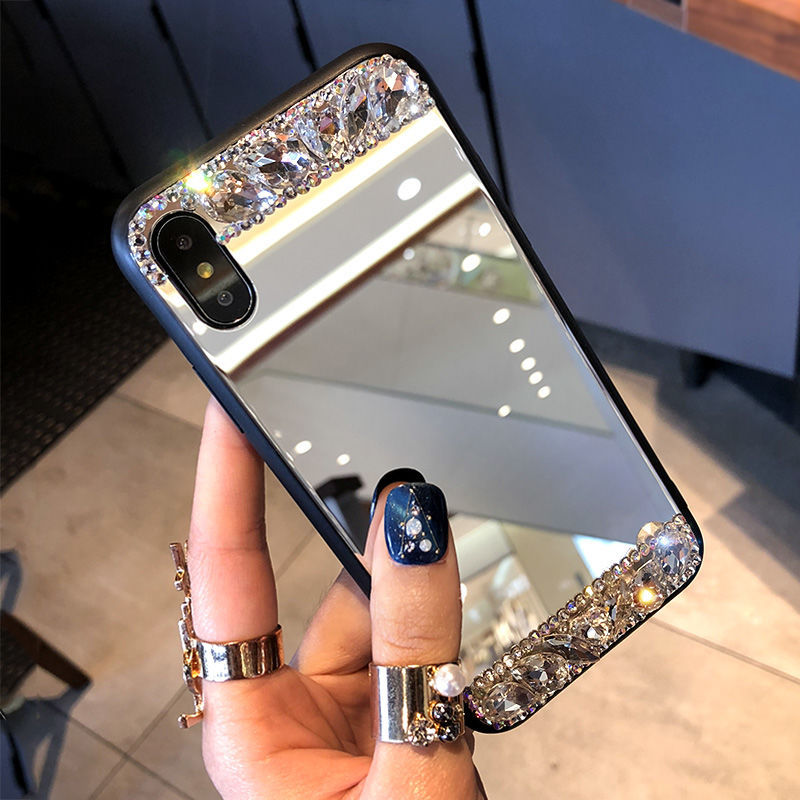Samsung A70Phone case Note 10Pro Protective Shell A6(2018)Mirror Rhinestone S9 Plus Suitable for Foreign Orders