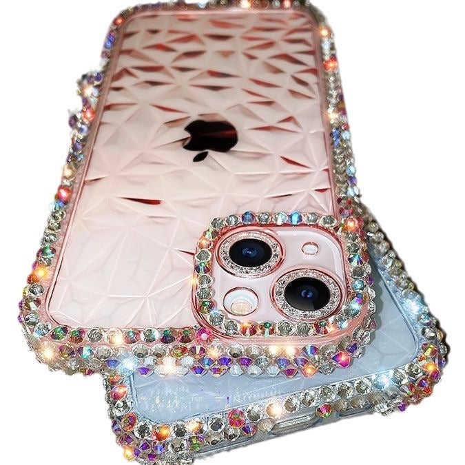 Apple13Phone case15Promax Protective Sleeve12Diamond Pattern Silicone Case13Promax Diamond-studded Suitable for Women14