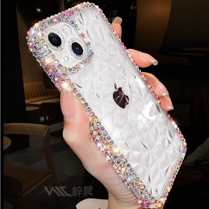 Apple13Phone case15Promax Protective Sleeve12Diamond Pattern Silicone Case13Promax Diamond-studded Suitable for Women14