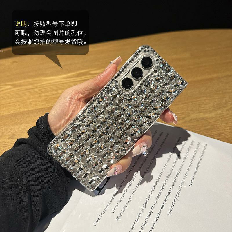 Applicable to Samsung zfold5Phone Case Diamond ZFold6Luxury Galaxy Z Fold4Foldable Screen Protective Sleeve
