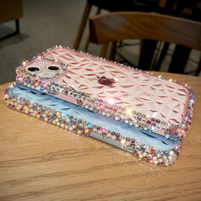 Apple13Phone case15Promax Protective Sleeve12Diamond Pattern Silicone Case13Promax Diamond-studded Suitable for Women14