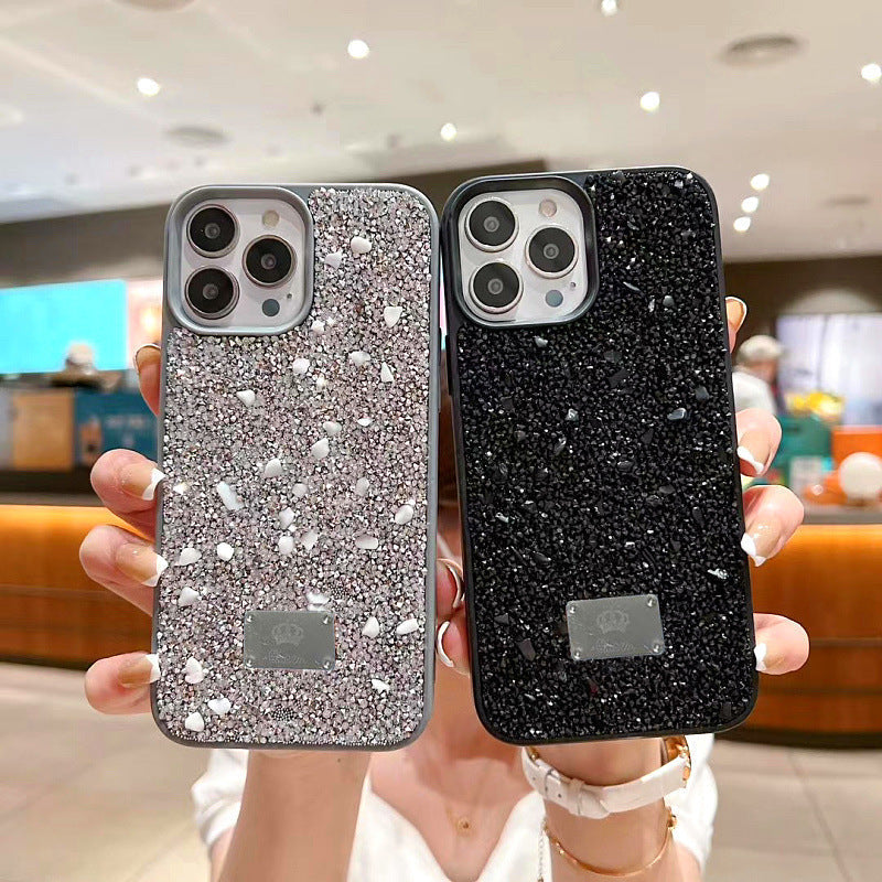 High-end Glitter Full Diamond Gemstone iPhone16promax Protective Cover Apple15Phone Case Applicable14/13Tide