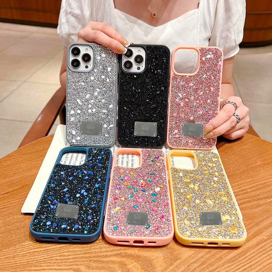 High-end Glitter Full Diamond Gemstone iPhone16promax Protective Cover Apple15Phone Case Applicable14/13Tide