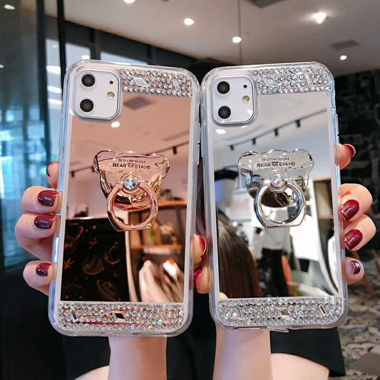 Samsung Note20Phone case A13Protective Sleeve S23Mirror Surface Diamond-Encrusted Shockproof S22Suitable for Foreign Orders s21Female A32
