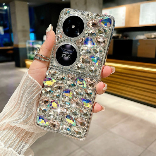 Applicable to Huawei P50pocket Protective Case Huawei pocket2Phone Case Foldable Screen Diamond-Encrusted High-End Feel for Women