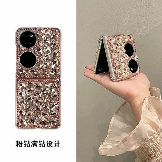 Applicable to Huawei P50pocket Protective Case Huawei pocket2Phone Case Foldable Screen Diamond-Encrusted High-End Feel for Women