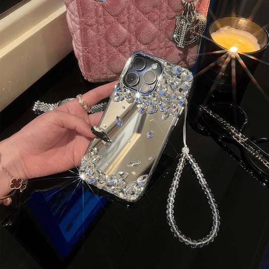 Suitable for Apple15promax Phone case15Pro Protective Case with Rhinestones13Mirror Case Shockproof14Foreign Trade Exclusive12