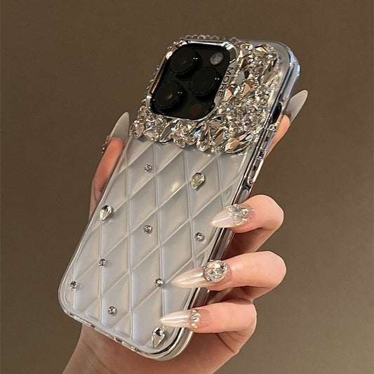 Suitable for Apple15promax Phone case iPhone15Pro Protective Case with Rhinestones13Diamond Plaid14External Order12