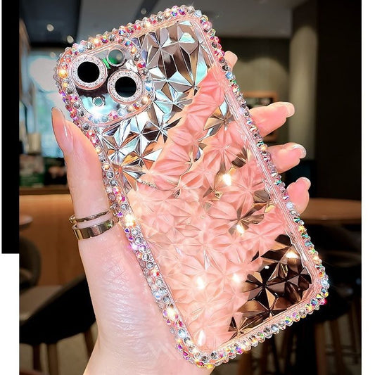 Apple13Phone case15Promax Protective Sleeve12Diamond Pattern Silicone Case13Promax Diamond-studded Suitable for Women14