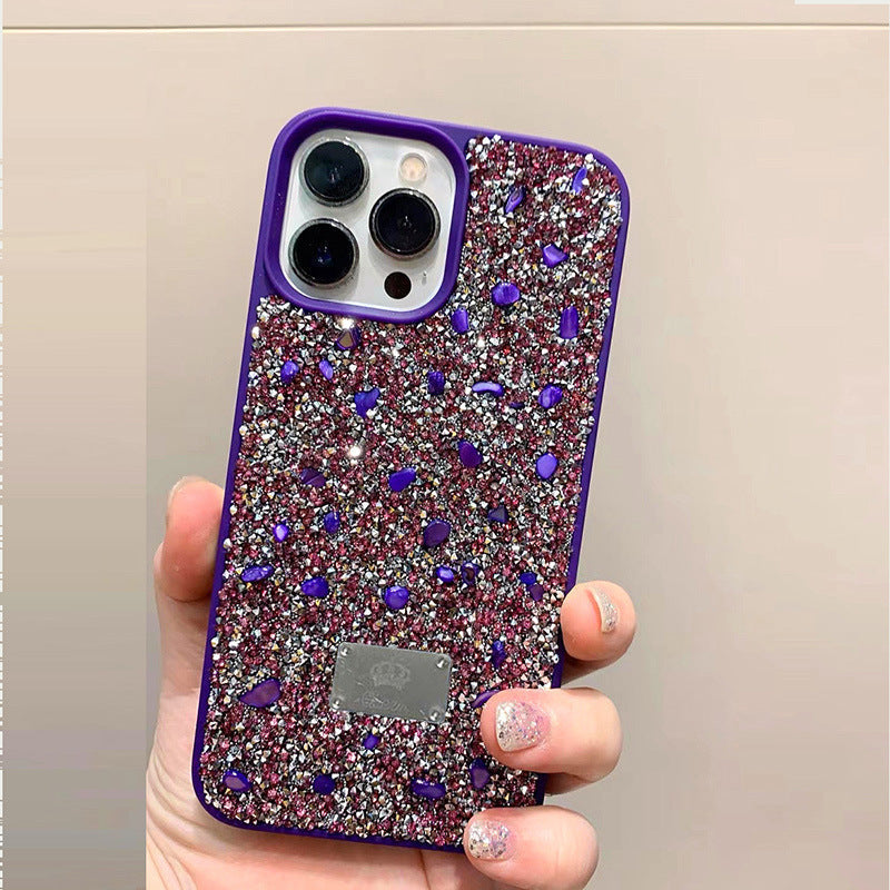 High-end Glitter Full Diamond Gemstone iPhone16promax Protective Cover Apple15Phone Case Applicable14/13Tide