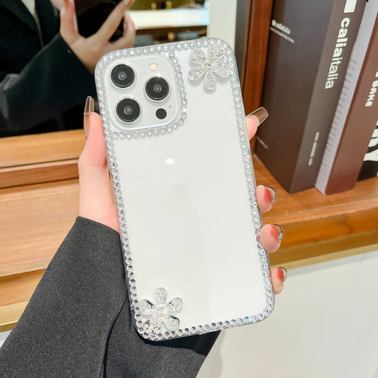 Applicable iPhone16Phone Case Apple14Promax Transparent case13Diagonal Flower Diamond Shell12Soft Shell15External Order